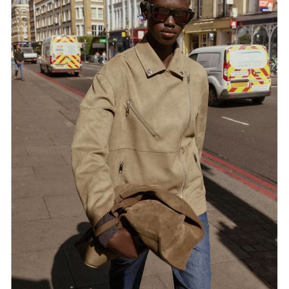 Zara Men's Beige Suede Jacket